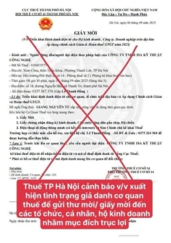 Cảnh báo giả danh cơ quan thuế gửi thư đến các tổ chức, cá nhân kinh doanh
